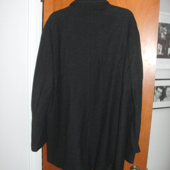 ERMENEGILDO ZEGNA Dark Gray Wool & Cashmere 4 Button Lined COAT JACKET  L/52 - Picture 2 of 3